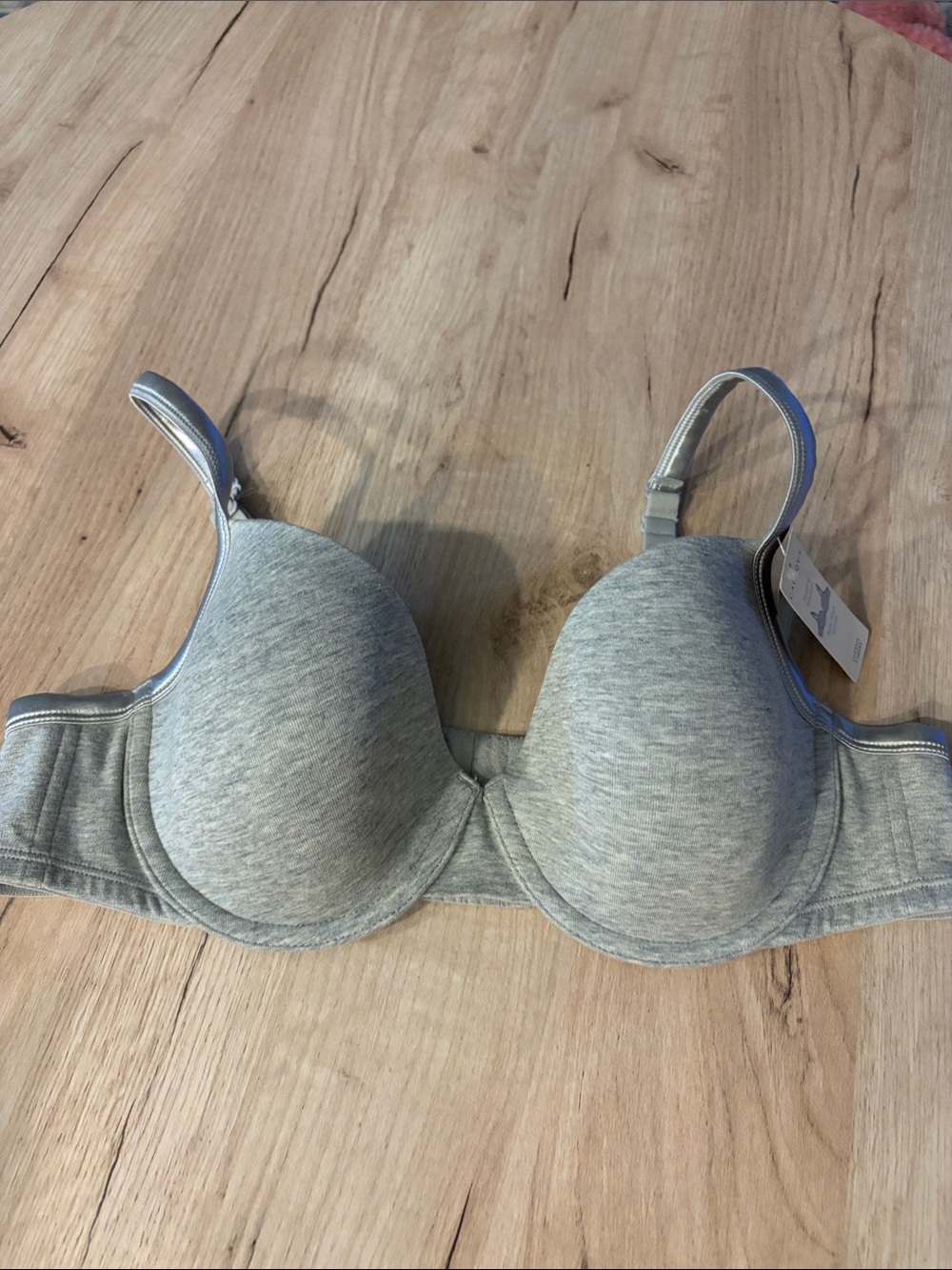 NWT CACIQUE BEST-KEPT SECRET COTTON T-SHIRT BRA GRAY 42B UNDERWIRE
